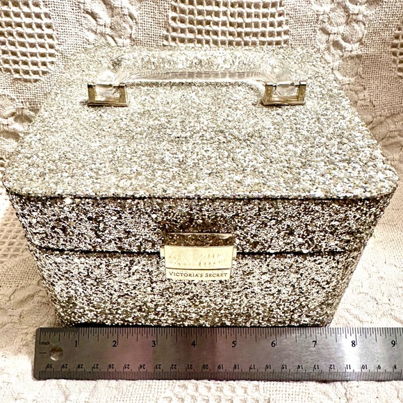 Rare HTF Victoria Secret Chunky Silver Glitter Makeup Cosmetic Box Holographic - Picture 14 of 16